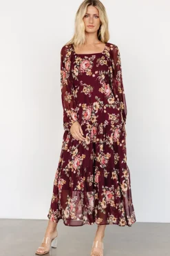 Sale Baltic Born Kristy Maxi Dress | Wine Floral WineFloral
