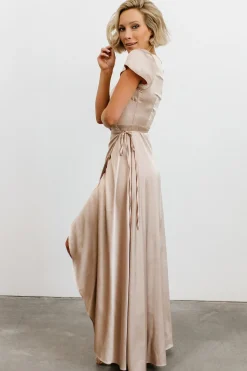 Online Baltic Born Krystal Satin Wrap Gown | Champagne