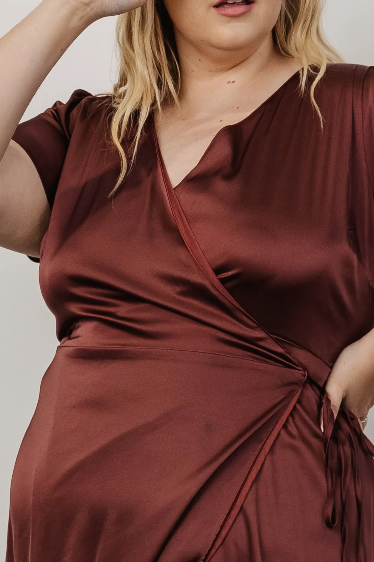 Best Baltic Born Krystal Satin Wrap Gown | Dark Clove DarkClove