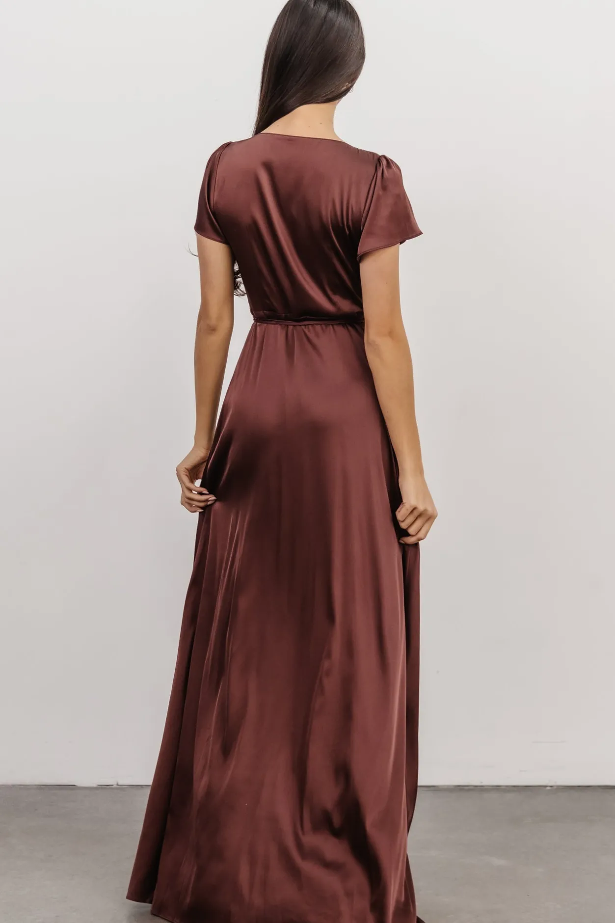 Best Baltic Born Krystal Satin Wrap Gown | Dark Clove DarkClove