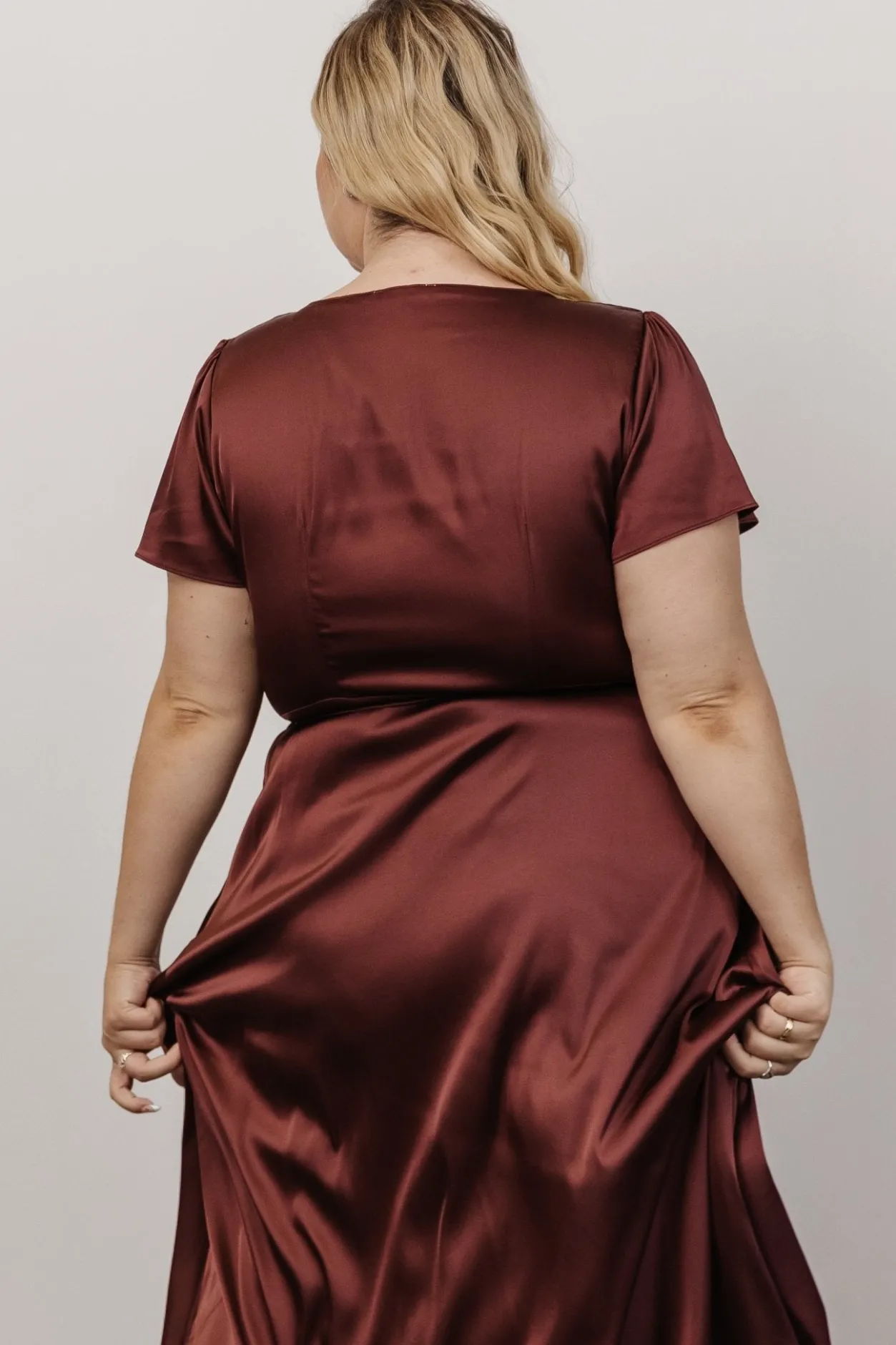 Best Baltic Born Krystal Satin Wrap Gown | Dark Clove DarkClove