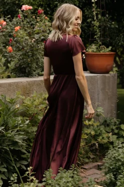 Best Baltic Born Krystal Satin Wrap Gown | Dark Clove DarkClove