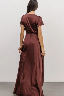 Best Baltic Born Krystal Satin Wrap Gown | Dark Clove DarkClove