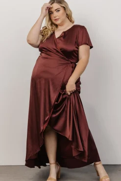 Best Baltic Born Krystal Satin Wrap Gown | Dark Clove DarkClove