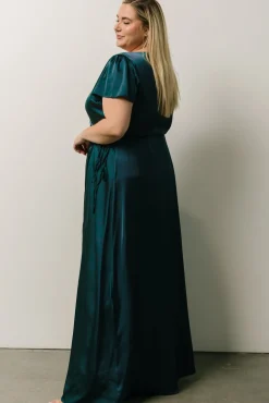 Sale Baltic Born Krystal Satin Wrap Gown | Deep Blue DeepBlue