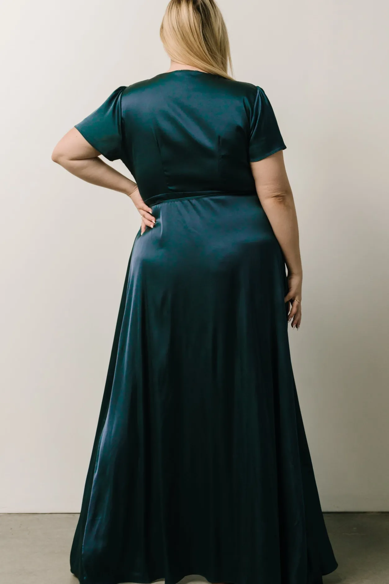 Sale Baltic Born Krystal Satin Wrap Gown | Deep Blue DeepBlue