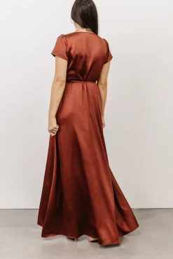 Sale Baltic Born Krystal Satin Wrap Gown | Cinnamon