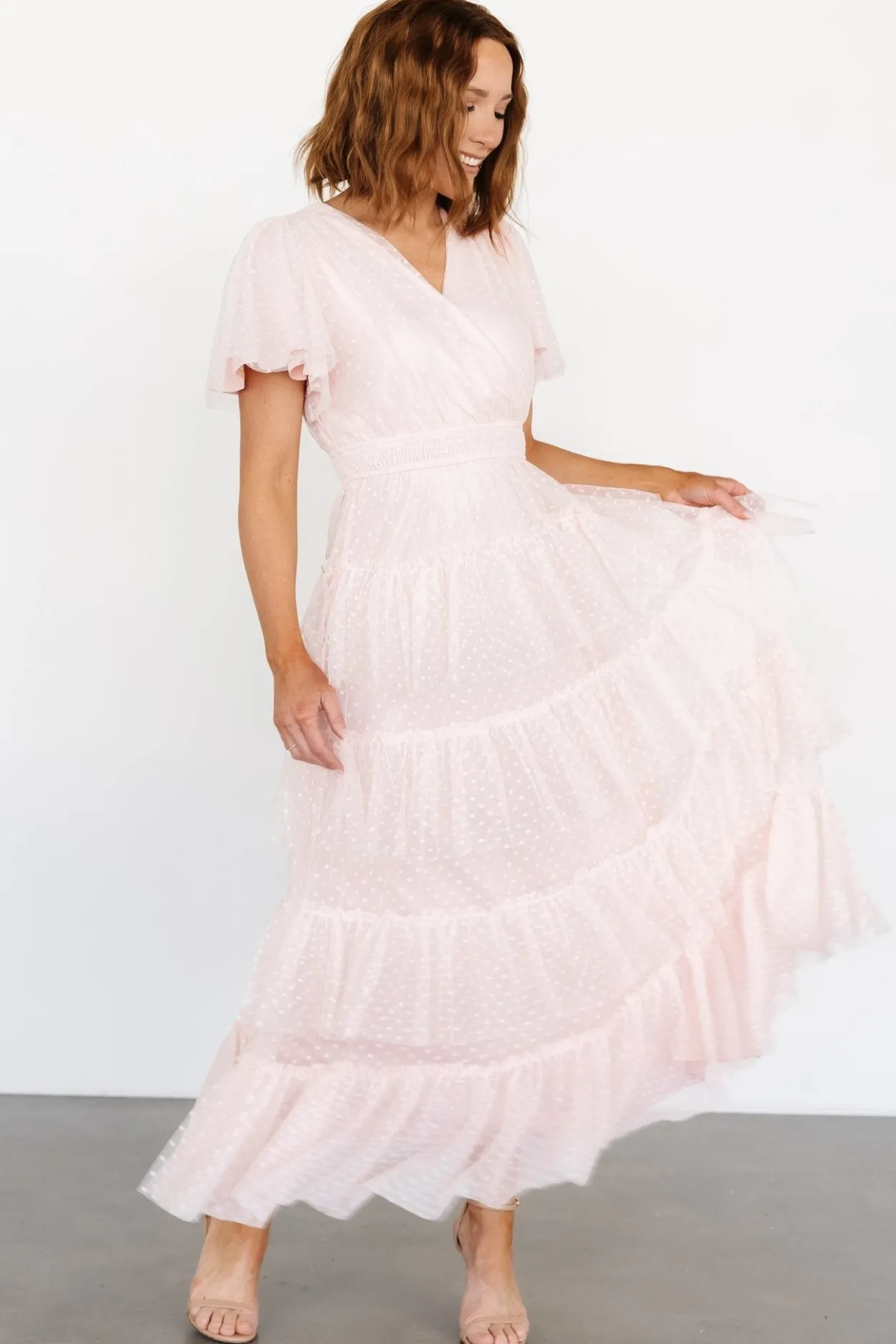 Sale Baltic Born Laia Tiered Maxi Dress | Pale Blush PaleBlush