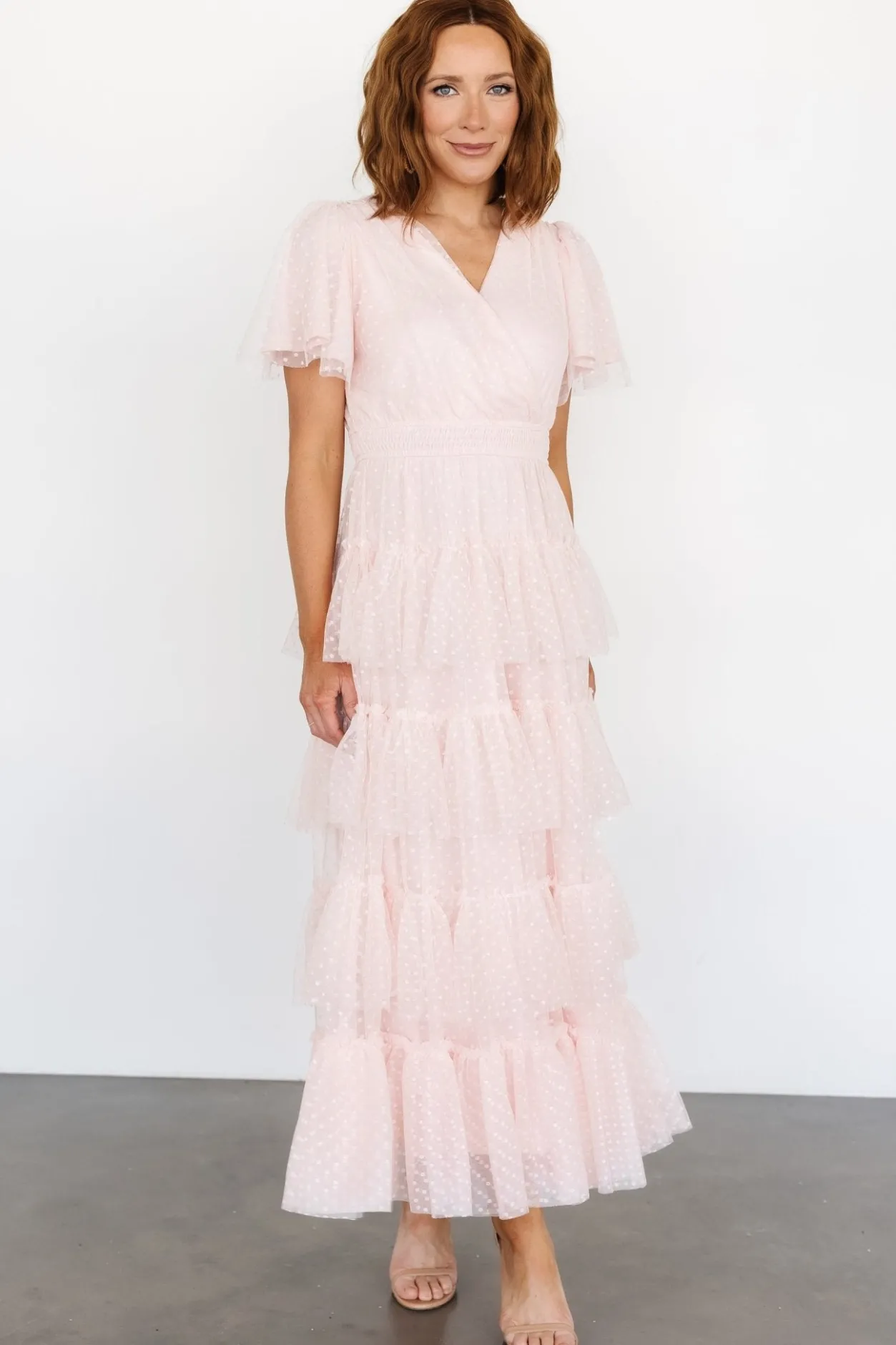 Sale Baltic Born Laia Tiered Maxi Dress | Pale Blush PaleBlush