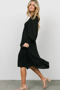 Best Baltic Born Lainey Smocked Dotted Midi Dress | Black