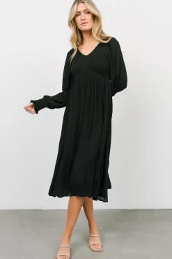Best Baltic Born Lainey Smocked Dotted Midi Dress | Black