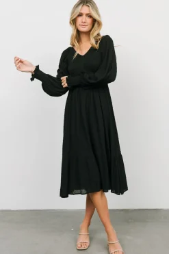 Best Baltic Born Lainey Smocked Dotted Midi Dress | Black