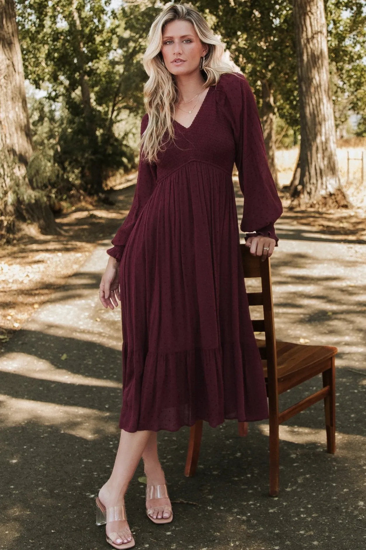 Discount Baltic Born Lainey Smocked Dotted Midi Dress | Mulberry