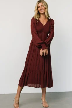 Discount Baltic Born Lainey Smocked Dotted Midi Dress | Mulberry