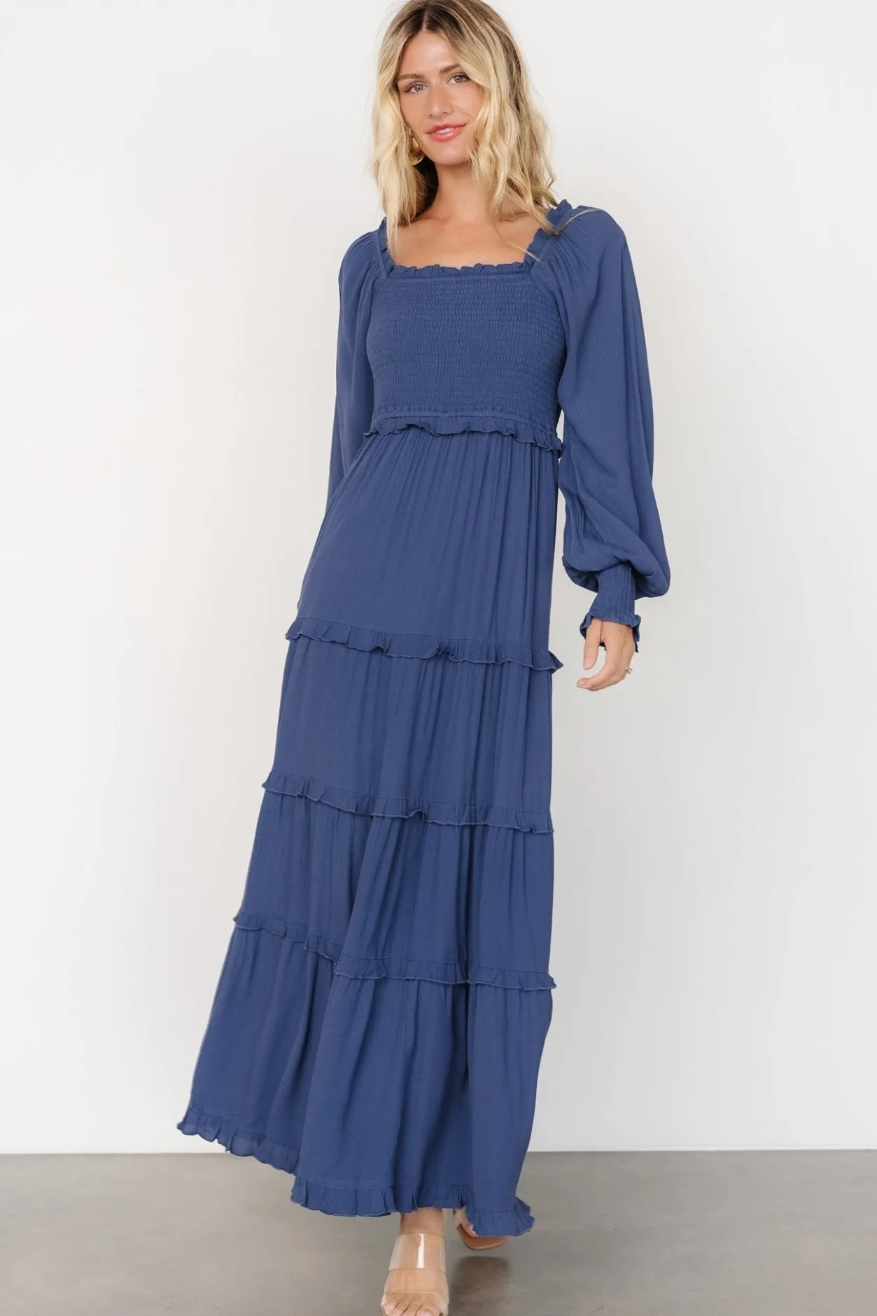 Sale Baltic Born Lana Smocked Maxi Dress | Blue
