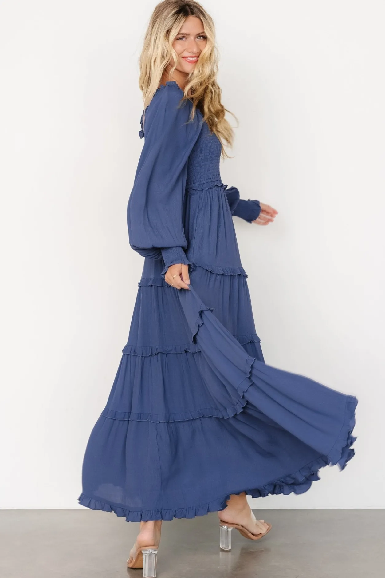 Sale Baltic Born Lana Smocked Maxi Dress | Blue