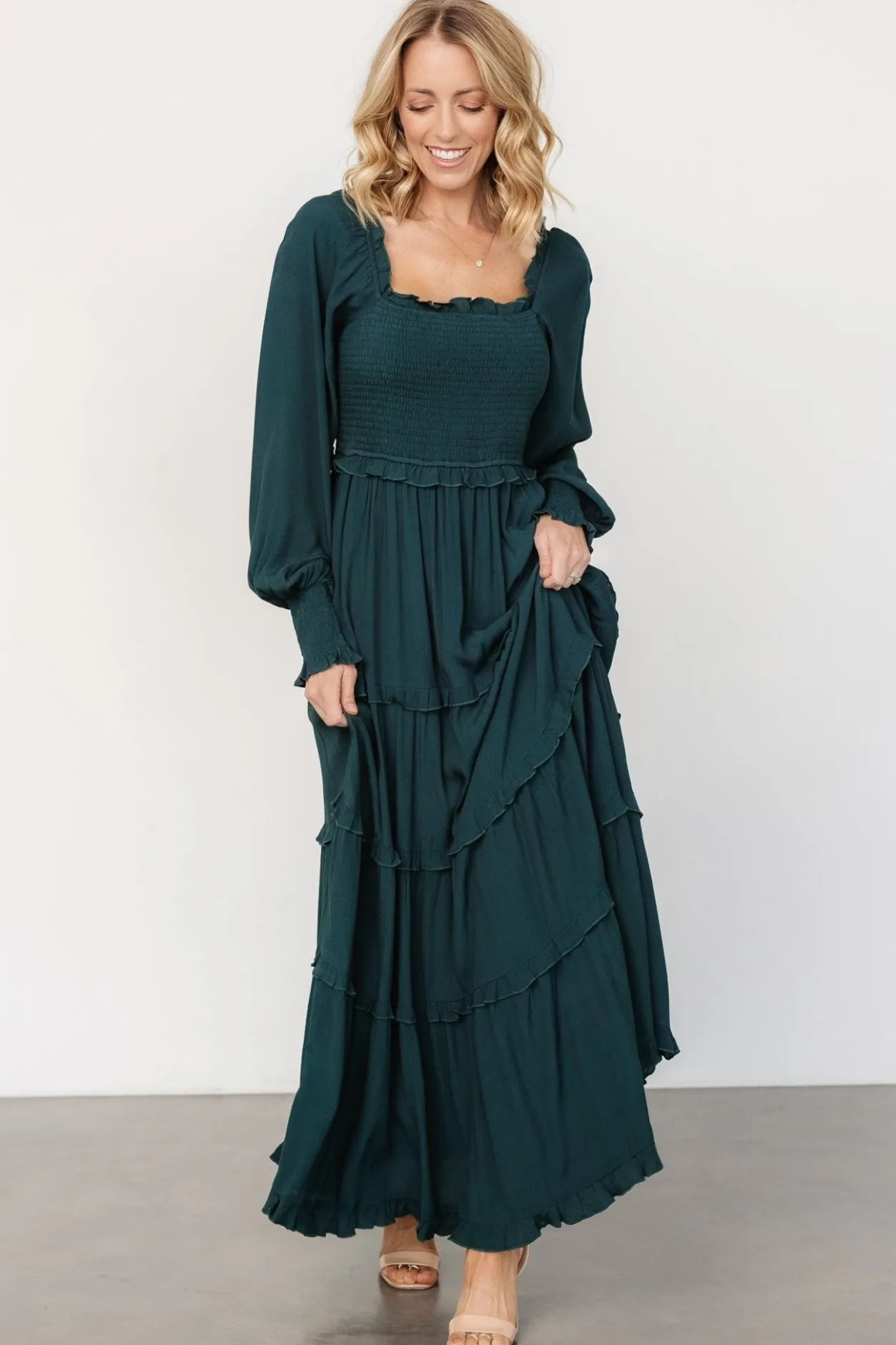 Best Baltic Born Lana Smocked Maxi Dress | Dark Green DarkGreen