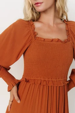 Outlet Baltic Born Lana Smocked Maxi Dress | Camel