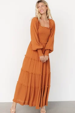 Outlet Baltic Born Lana Smocked Maxi Dress | Camel