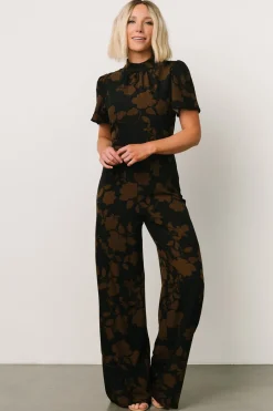 Hot Baltic Born Langham Mock Neck Jumpsuit | Espresso Print EspressoPrint