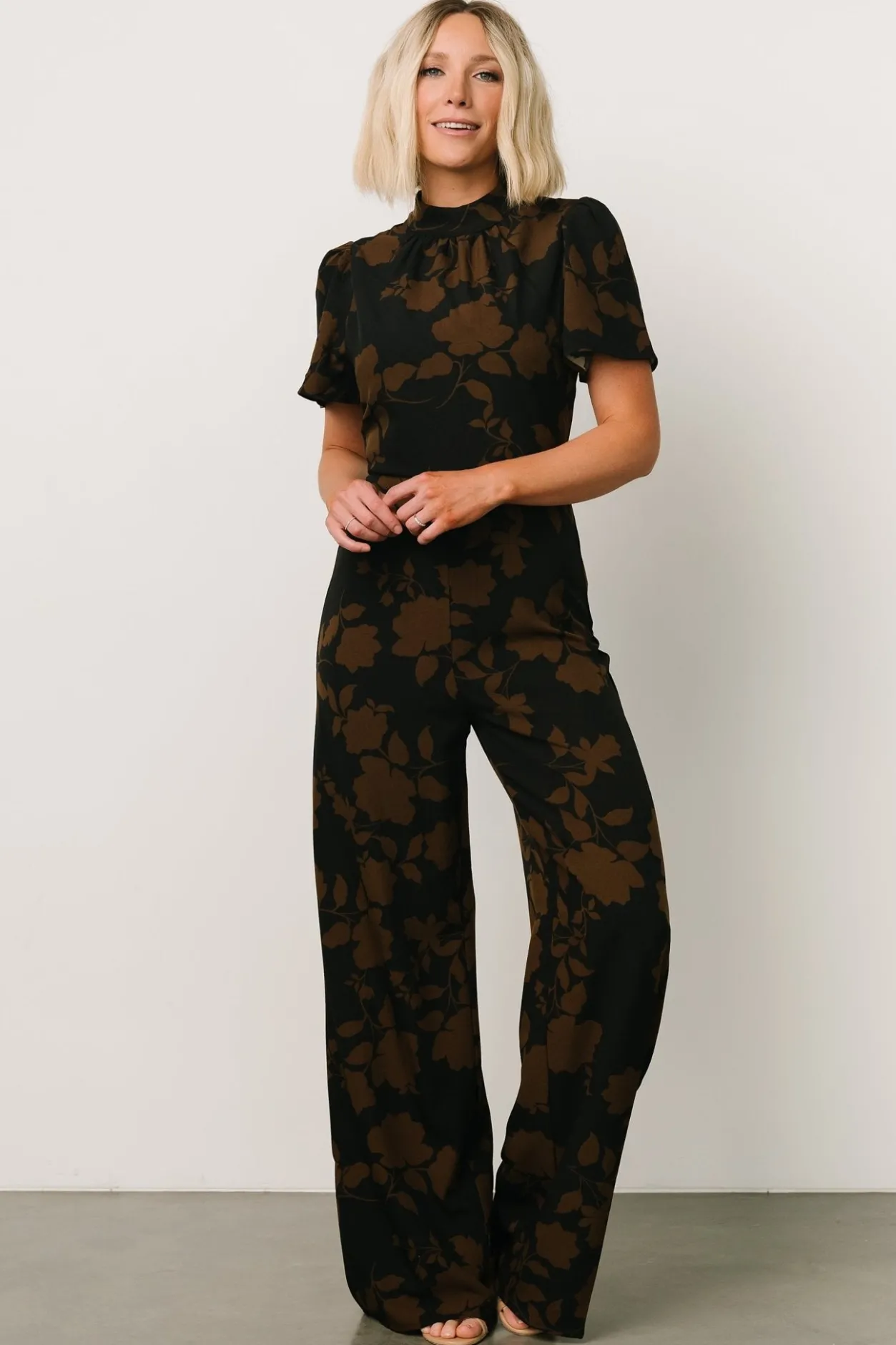 Hot Baltic Born Langham Mock Neck Jumpsuit | Espresso Print EspressoPrint
