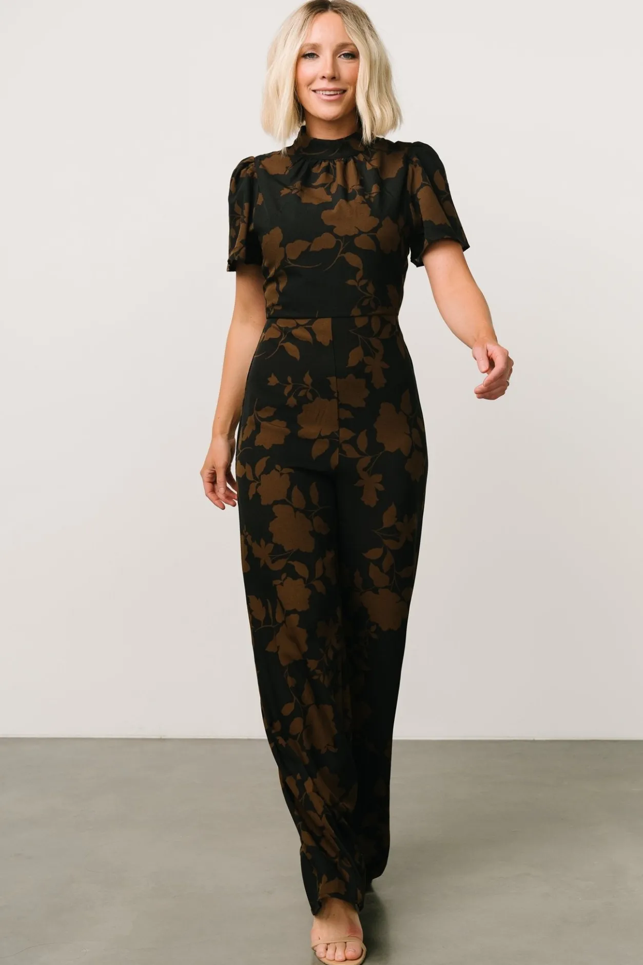 Hot Baltic Born Langham Mock Neck Jumpsuit | Espresso Print EspressoPrint