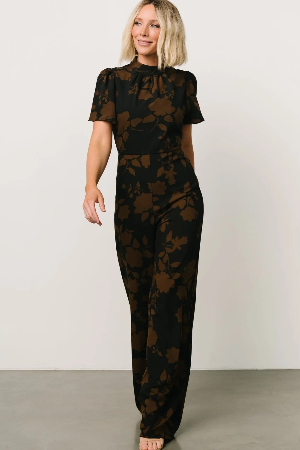 Hot Baltic Born Langham Mock Neck Jumpsuit | Espresso Print EspressoPrint