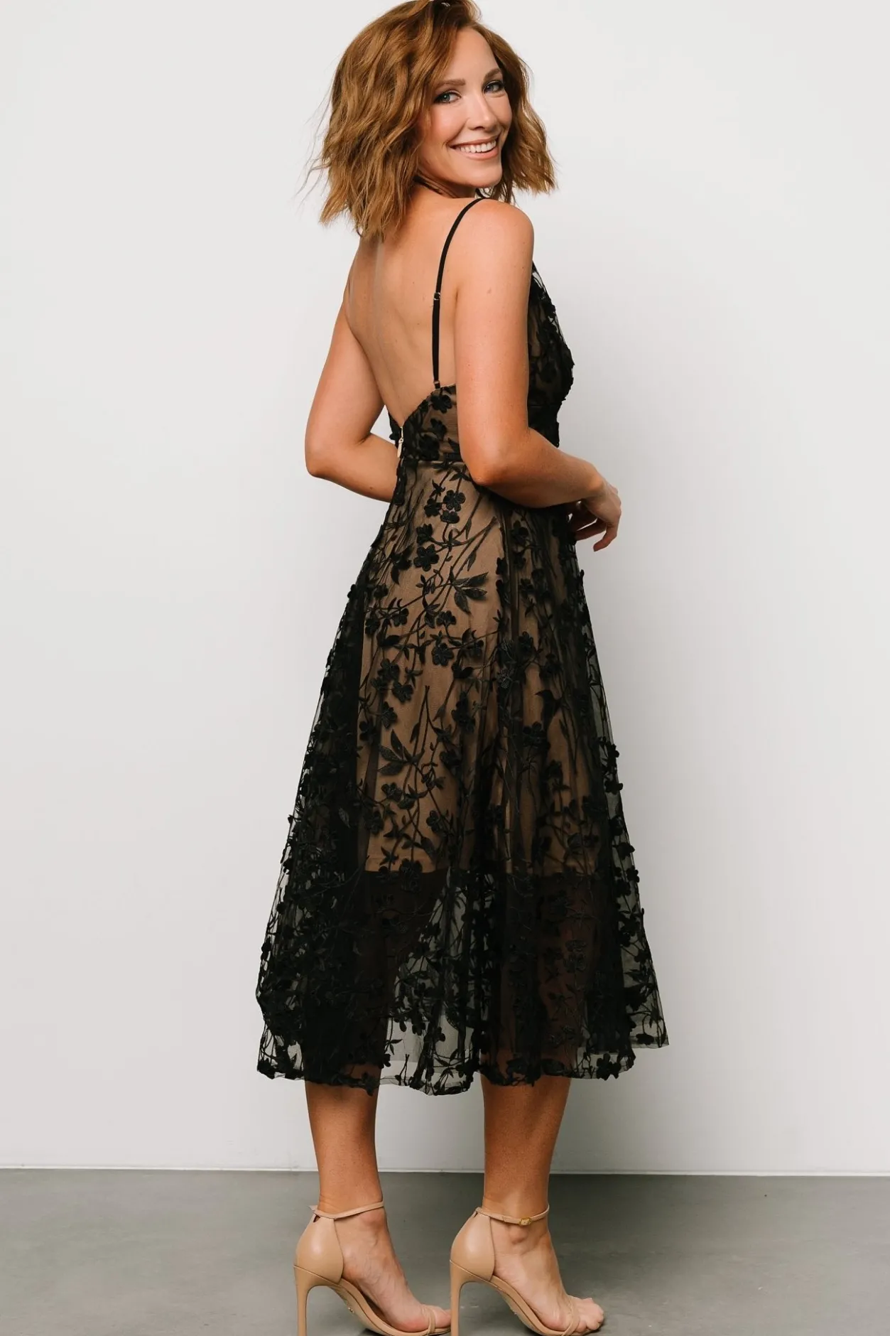 Discount Baltic Born Larissa Midi Dress | Black + Nude Black+Nude