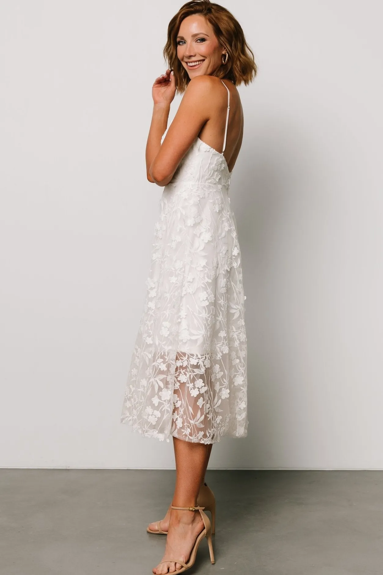 Clearance Baltic Born Larissa Midi Dress | Off White OffWhite