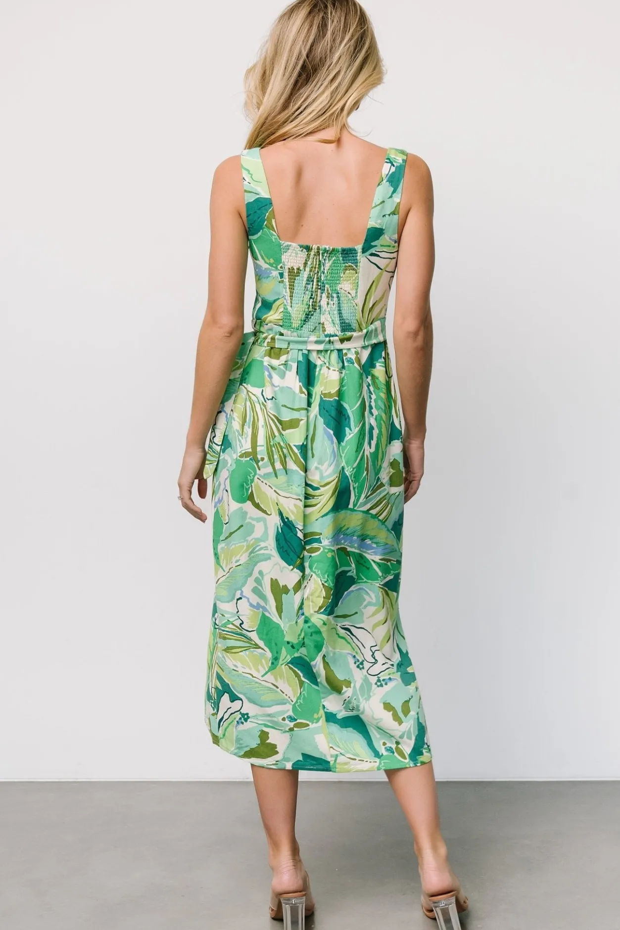 Clearance Baltic Born Latonya Faux Wrap Dress | Green Multi GreenMulti