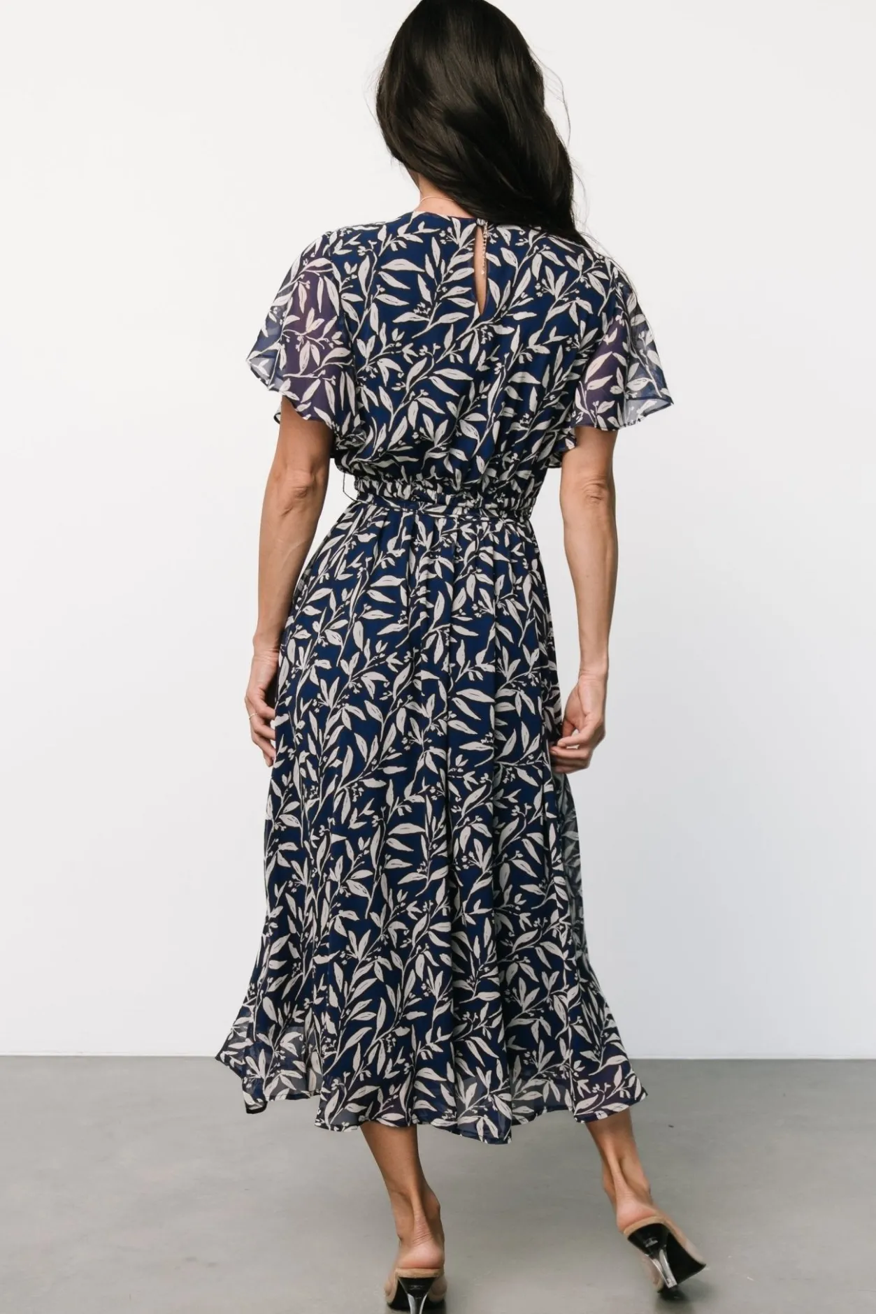 Fashion Baltic Born Laurel Midi Dress | Blue + Gray Floral Blue+GrayFloral