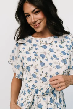 Fashion Baltic Born Laurel Midi Dress | Off-White + Blue Floral Off-White+BlueFloral