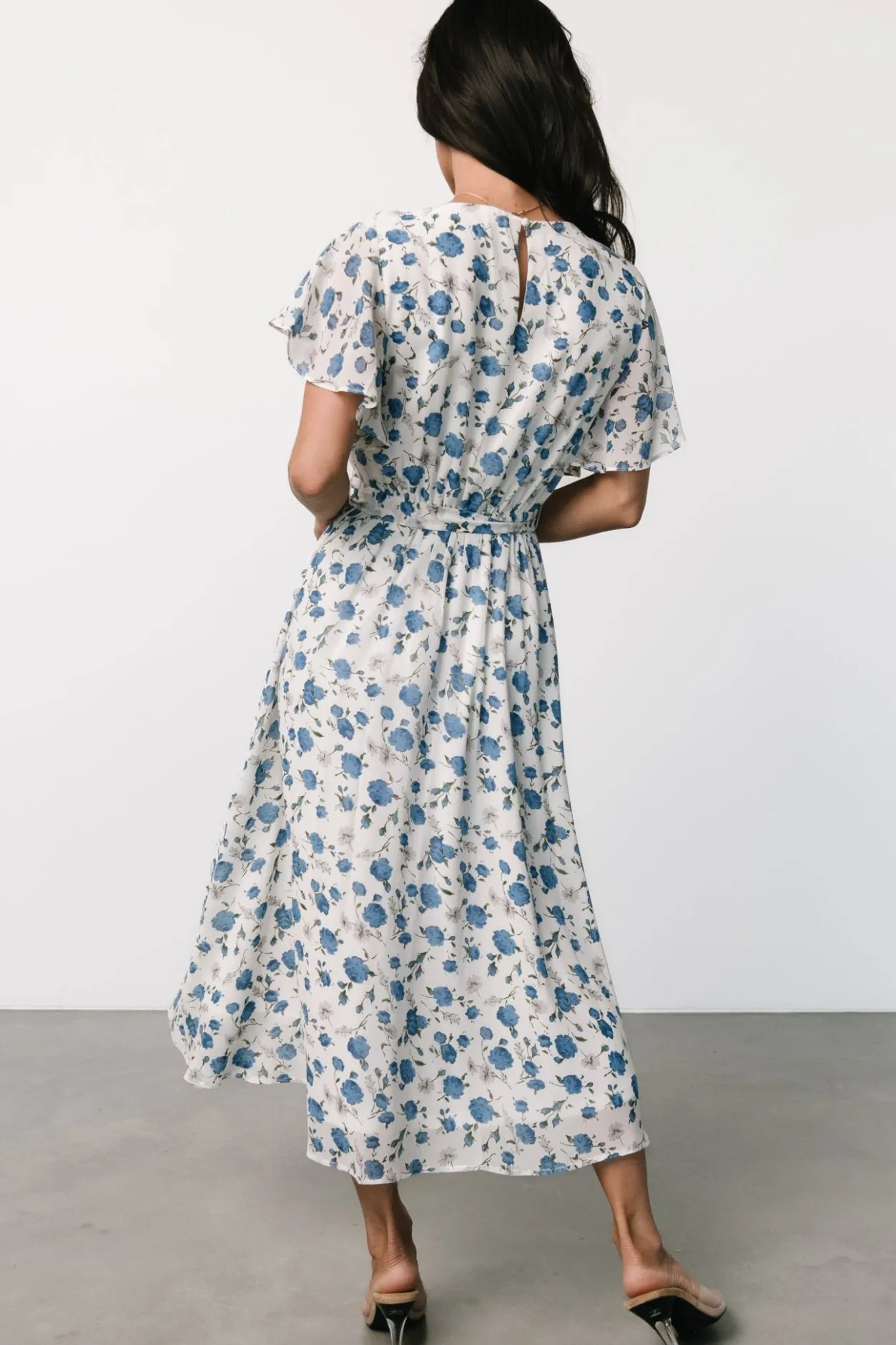 Fashion Baltic Born Laurel Midi Dress | Off-White + Blue Floral Off-White+BlueFloral