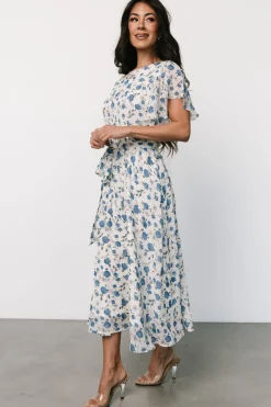 Fashion Baltic Born Laurel Midi Dress | Off-White + Blue Floral Off-White+BlueFloral