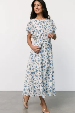 Fashion Baltic Born Laurel Midi Dress | Off-White + Blue Floral Off-White+BlueFloral