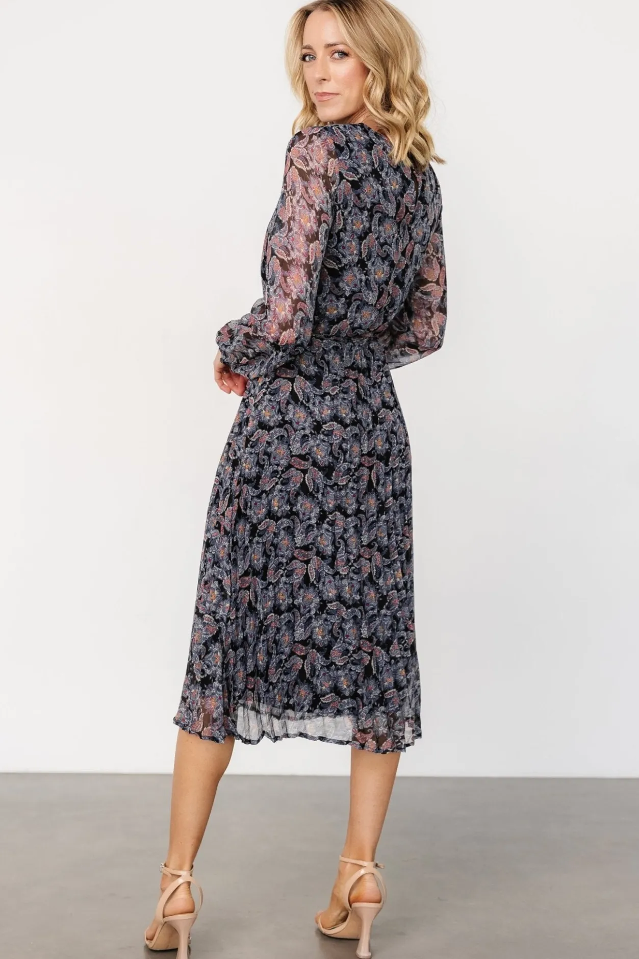 Clearance Baltic Born Laurie Midi Dress | Black Print BlackPrint