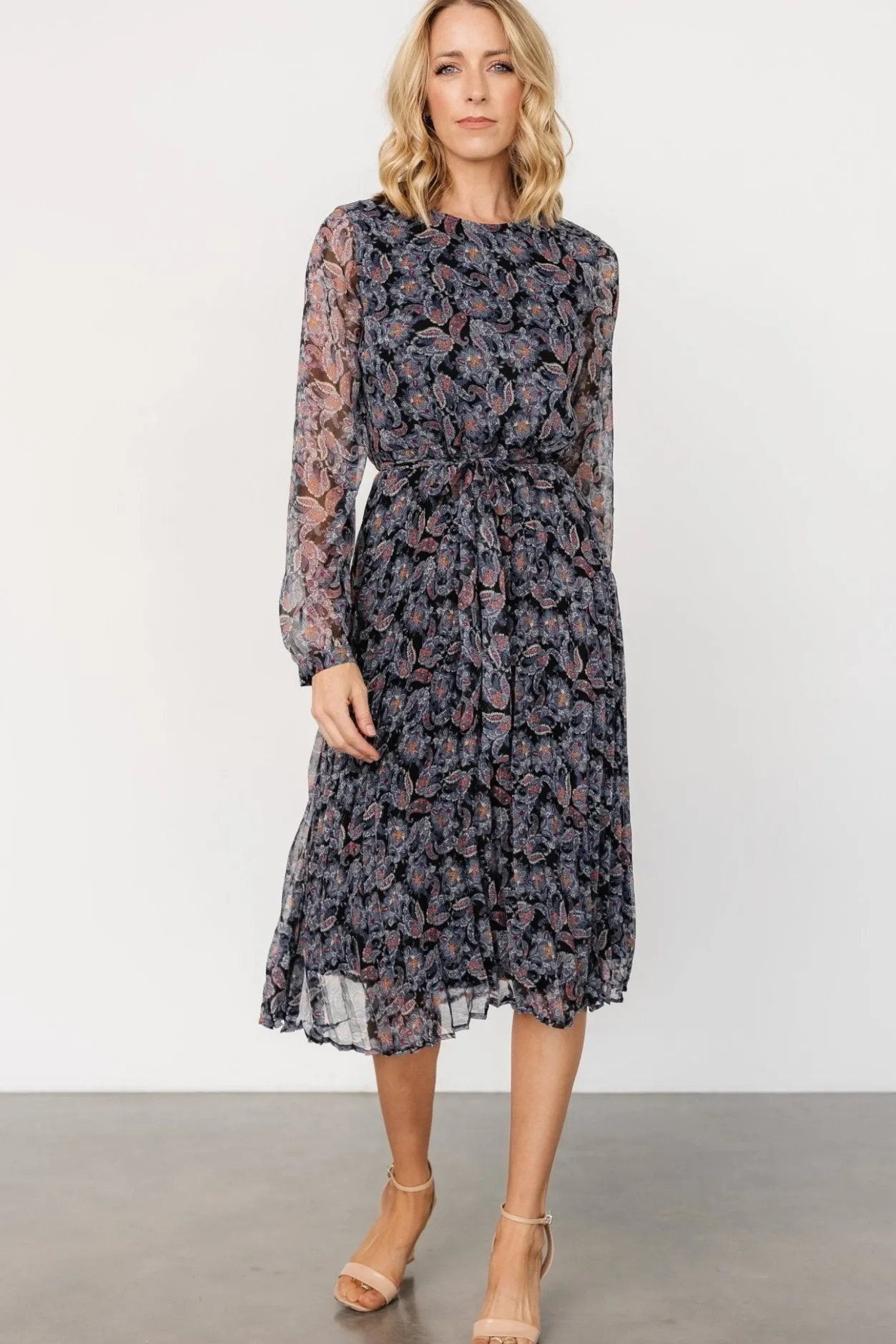 Clearance Baltic Born Laurie Midi Dress | Black Print BlackPrint