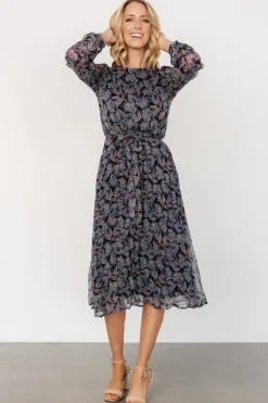 Clearance Baltic Born Laurie Midi Dress | Black Print BlackPrint