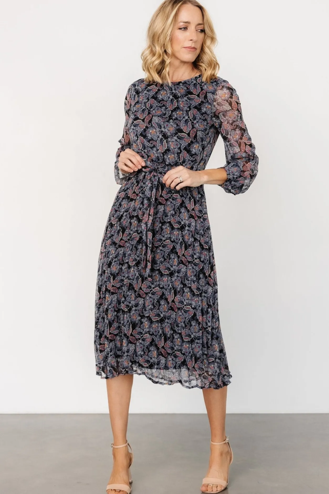Clearance Baltic Born Laurie Midi Dress | Black Print BlackPrint