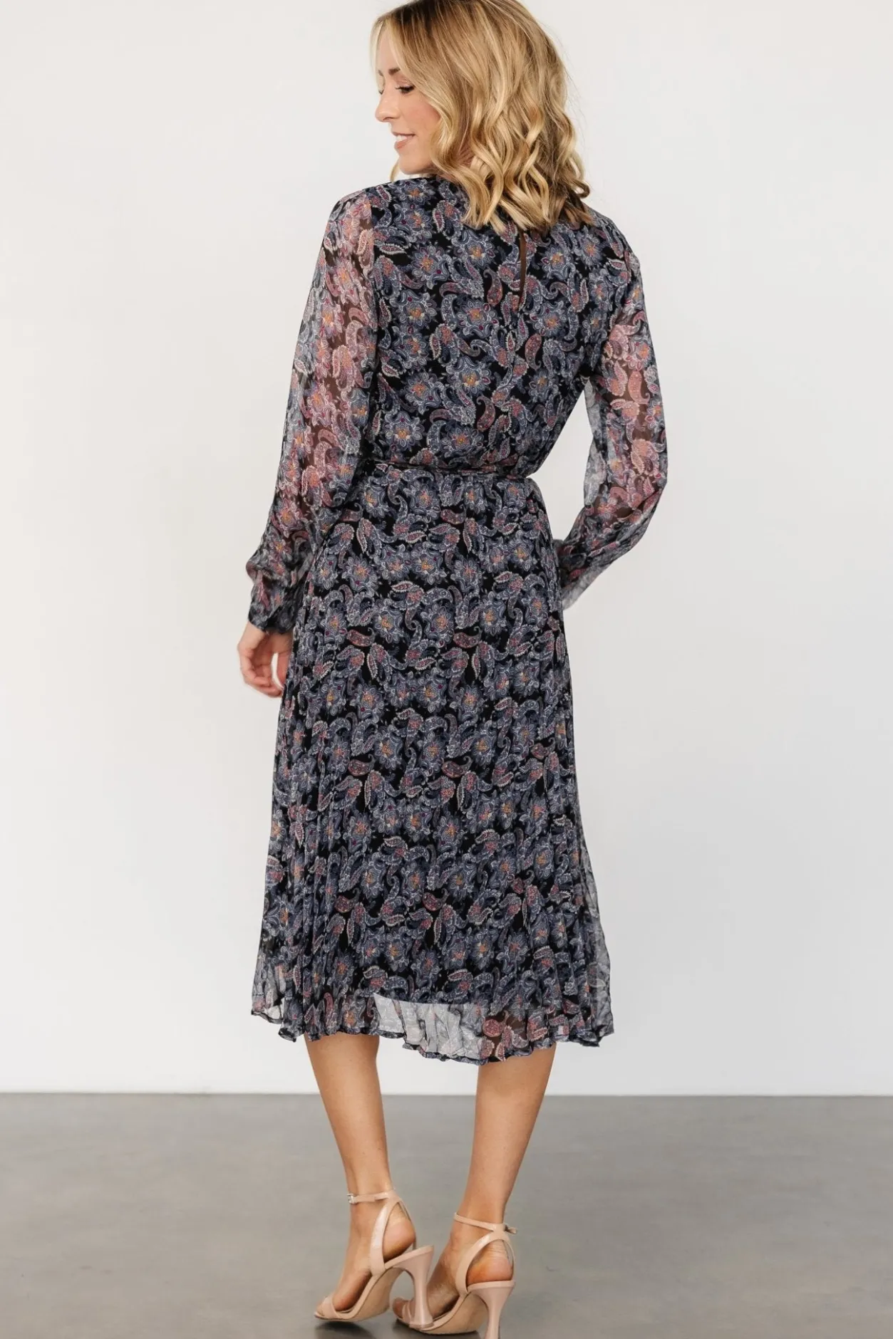 Clearance Baltic Born Laurie Midi Dress | Black Print BlackPrint