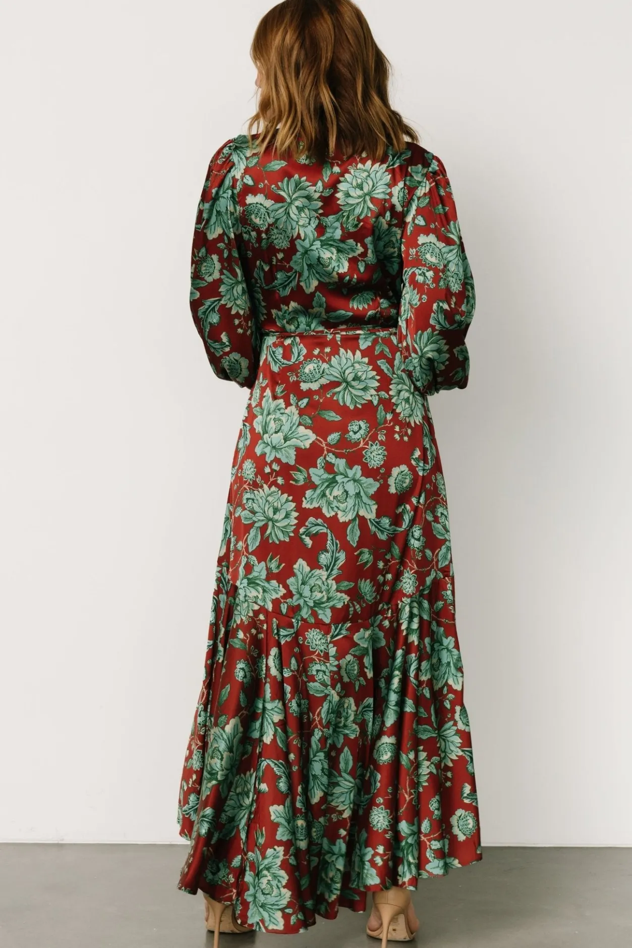 Outlet Baltic Born Lavinia Ruffle Maxi Dress | Rust + Green Floral Rust+GreenFloral