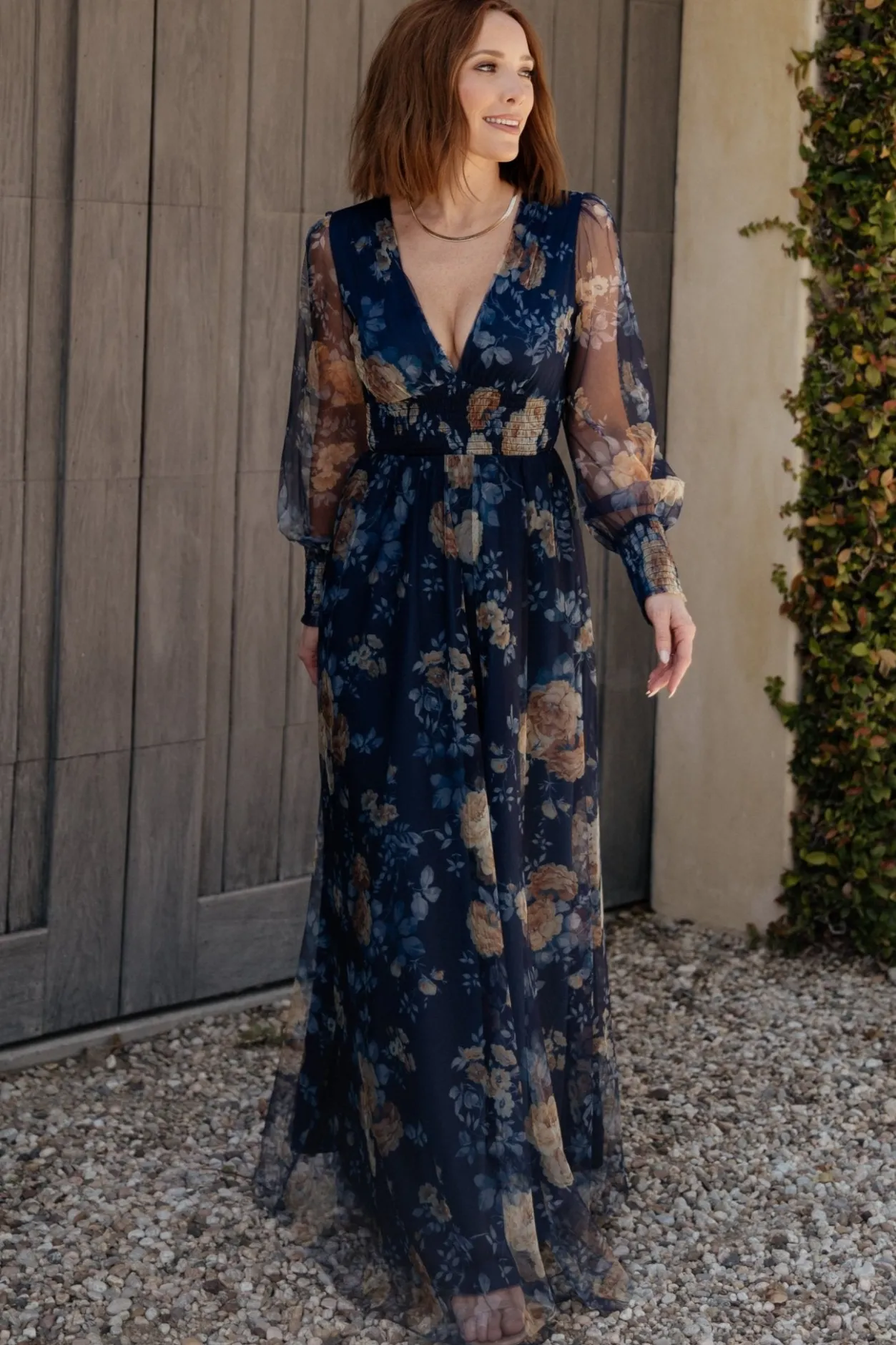 Sale Baltic Born Layla Tulle Maxi Dress | Blue + Golden Floral Blue+GoldenFloral