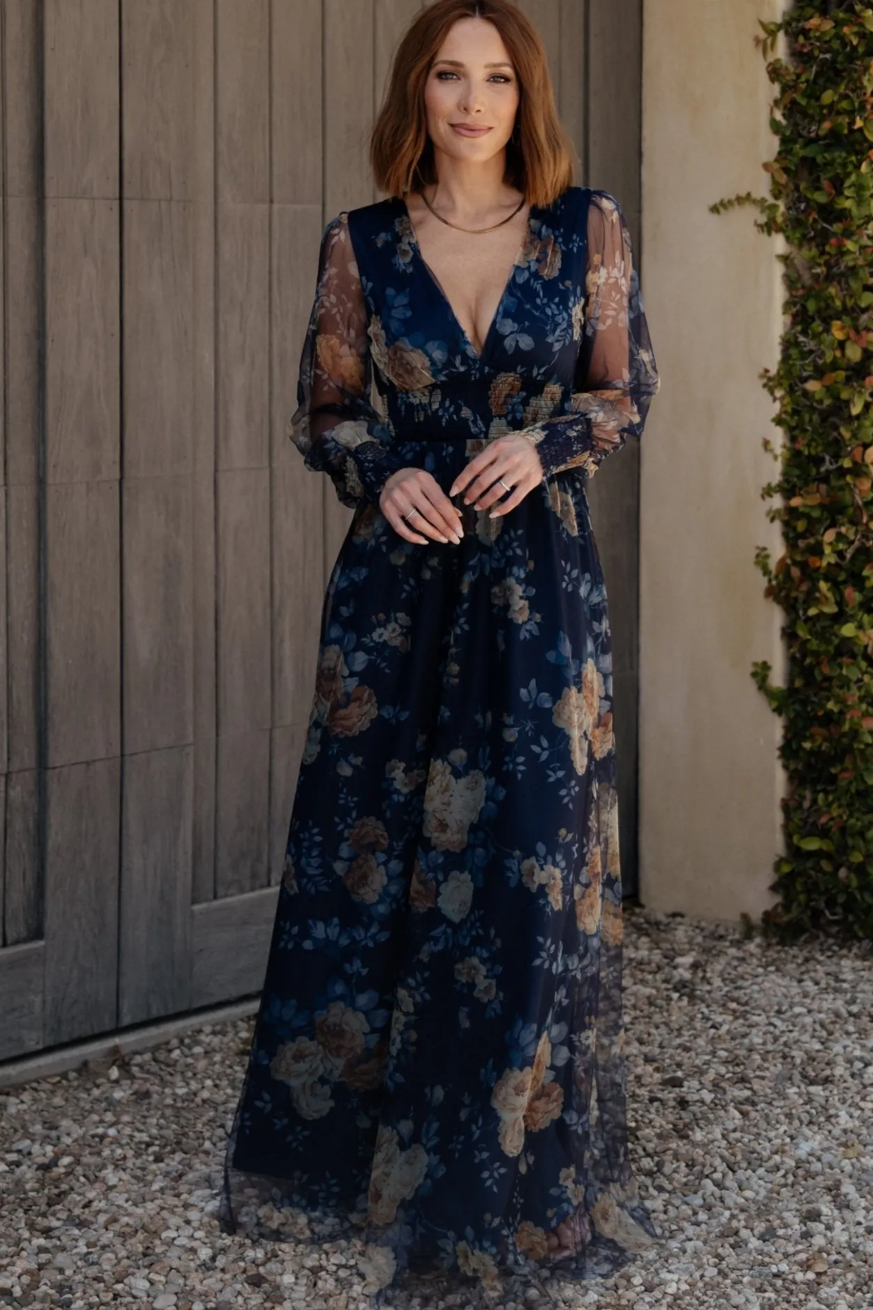 Sale Baltic Born Layla Tulle Maxi Dress | Blue + Golden Floral Blue+GoldenFloral