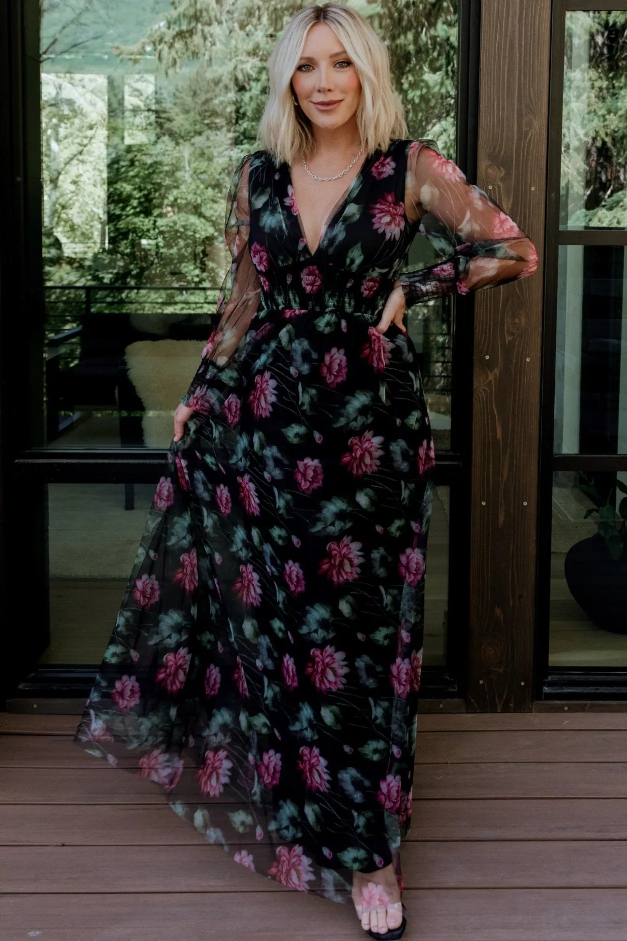 Online Baltic Born Layla Tulle Maxi Dress | Black Multi BlackMulti