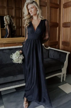 Discount Baltic Born Layla Tulle Maxi Dress | Black