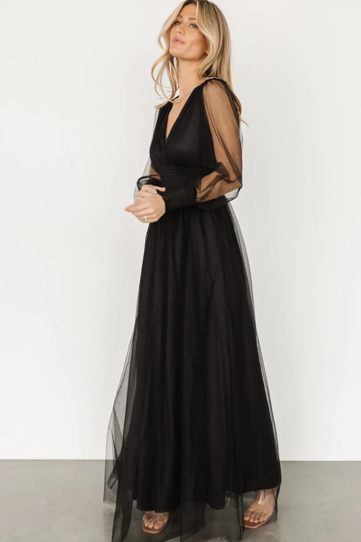 Discount Baltic Born Layla Tulle Maxi Dress | Black
