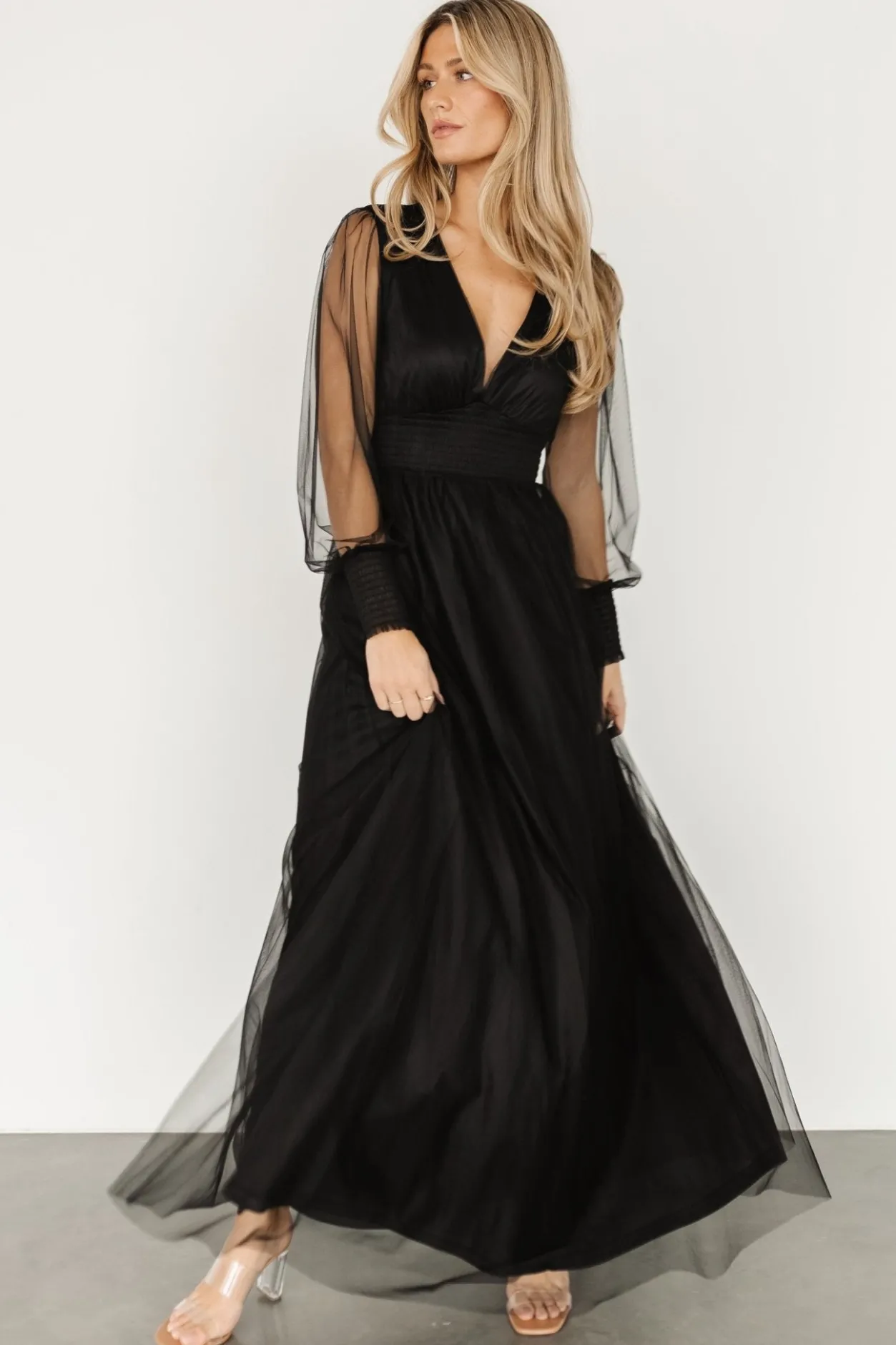 Discount Baltic Born Layla Tulle Maxi Dress | Black