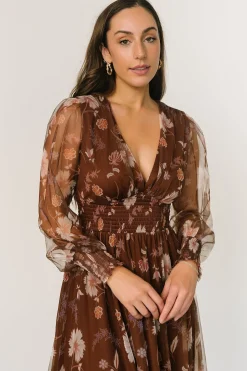 Outlet Baltic Born Layla Tulle Maxi Dress | Chestnut Floral ChestnutFloral