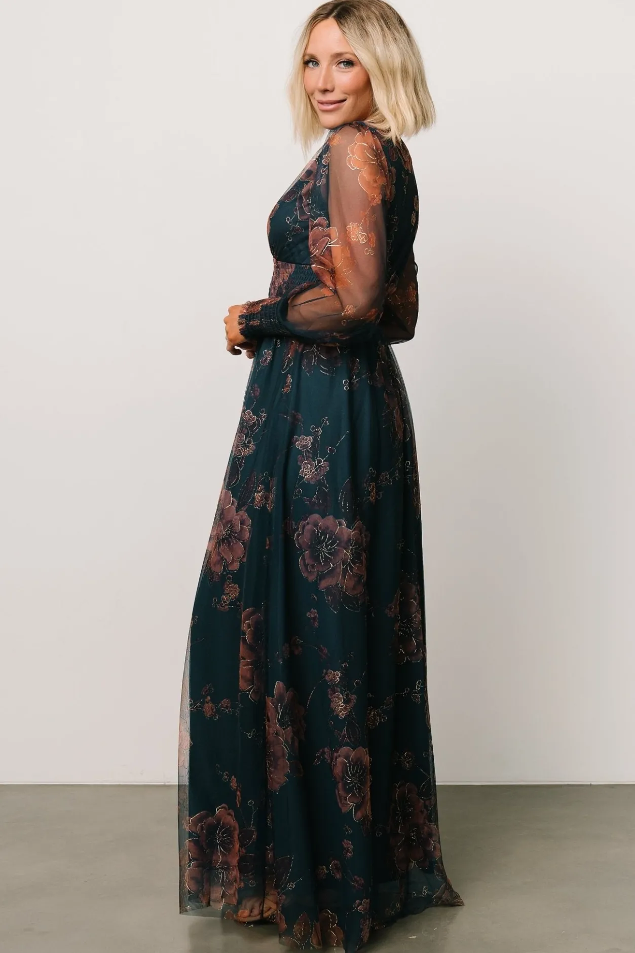 New Baltic Born Layla Tulle Maxi Dress | Copper + Blue Metallic Copper+BlueMetallic