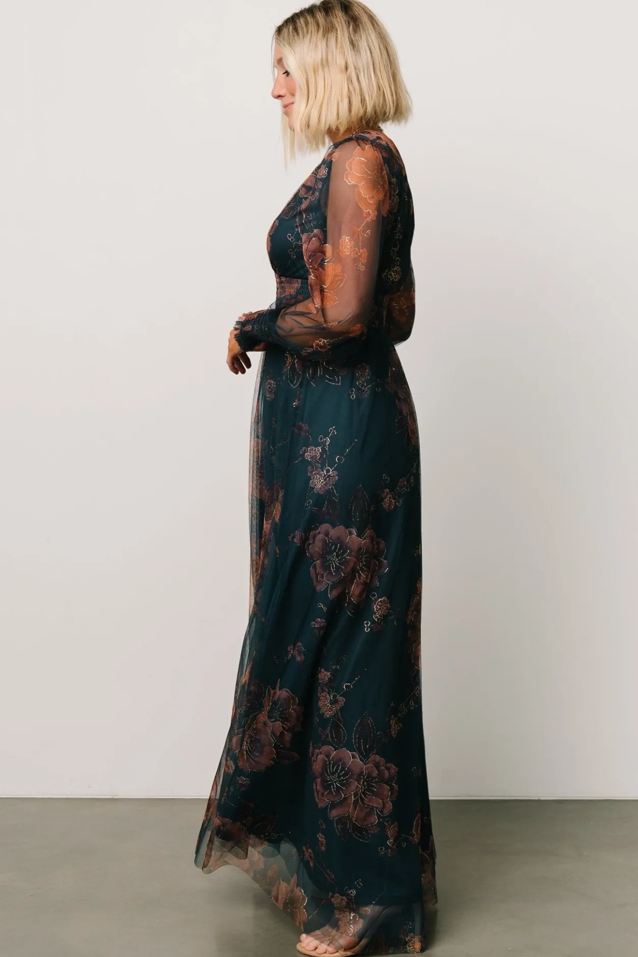 New Baltic Born Layla Tulle Maxi Dress | Copper + Blue Metallic Copper+BlueMetallic